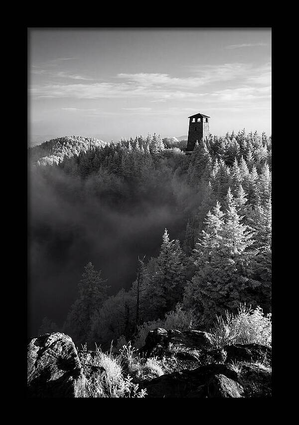 Clingmans Dome Tower In Monochrome