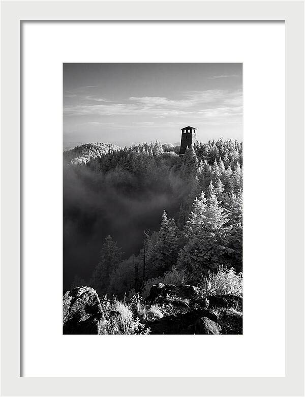 Clingmans Dome Tower In Monochrome