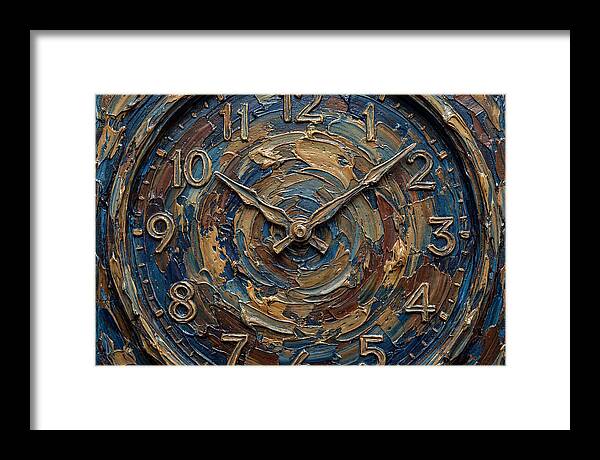 Clock In Swirling Colors
