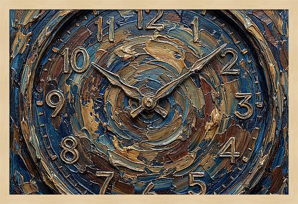 Clock In Swirling Colors