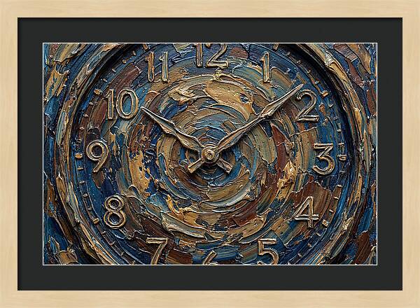 Clock In Swirling Colors