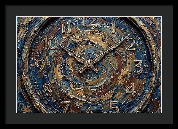 Clock In Swirling Colors