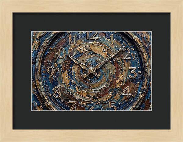 Clock In Swirling Colors