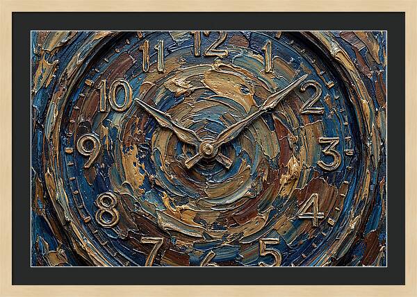 Clock In Swirling Colors