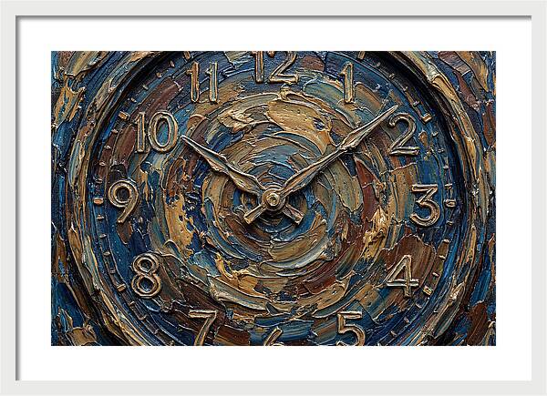 Clock In Swirling Colors