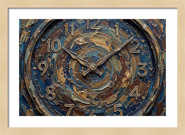 Clock In Swirling Colors