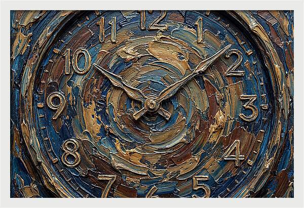 Clock In Swirling Colors