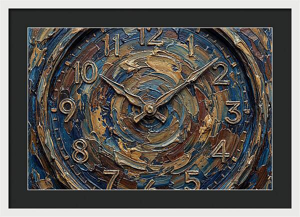 Clock In Swirling Colors