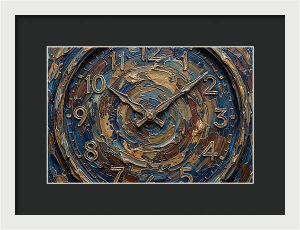 Clock In Swirling Colors
