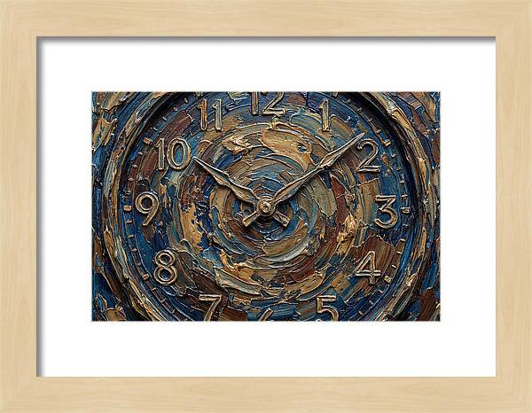 Clock In Swirling Colors