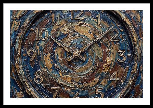 Clock In Swirling Colors