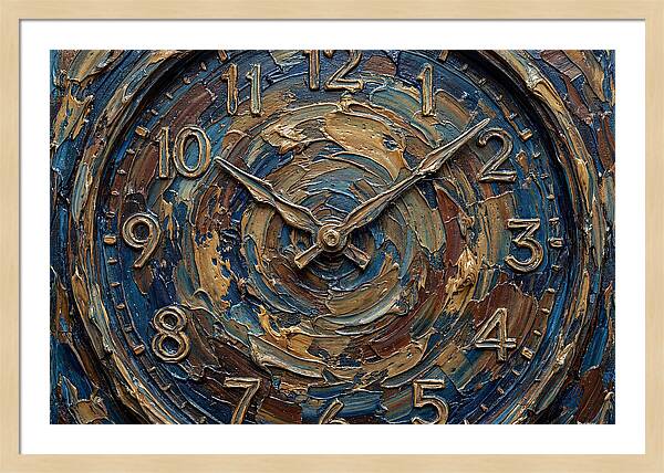 Clock In Swirling Colors