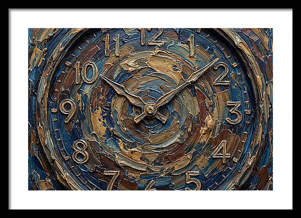 Clock In Swirling Colors