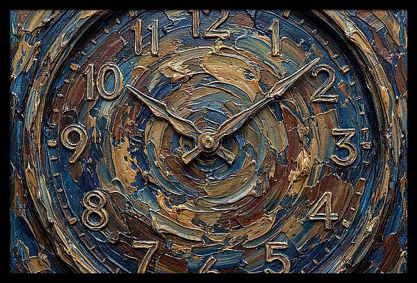 Clock In Swirling Colors