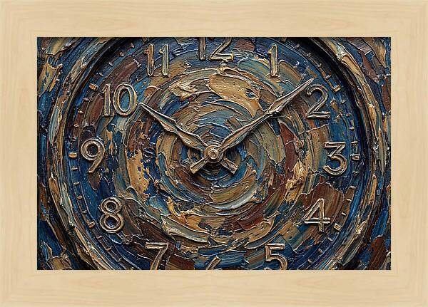 Clock In Swirling Colors