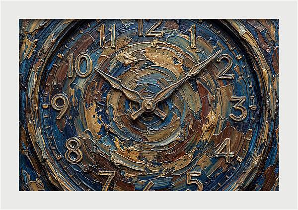 Clock In Swirling Colors