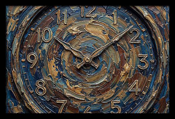 Clock In Swirling Colors