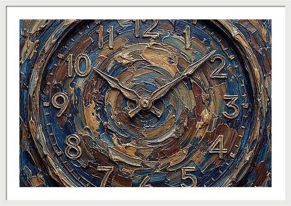 Clock In Swirling Colors