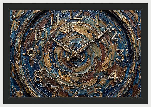 Clock In Swirling Colors