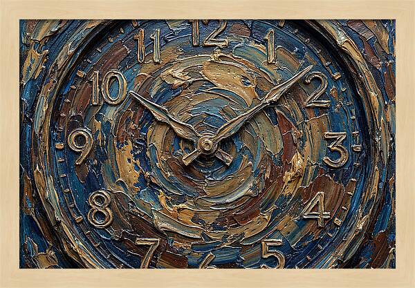 Clock In Swirling Colors