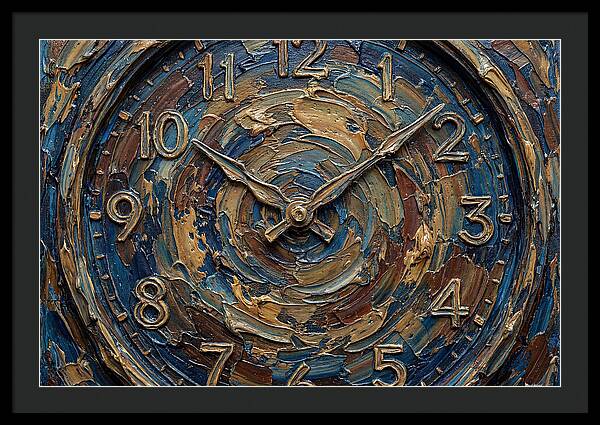 Clock In Swirling Colors