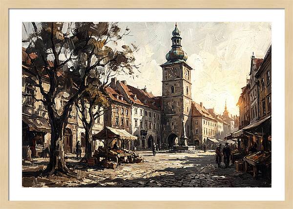 Clock Tower Overlooking Town Square