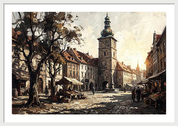 Clock Tower Overlooking Town Square