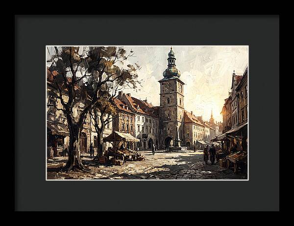 Clock Tower Overlooking Town Square