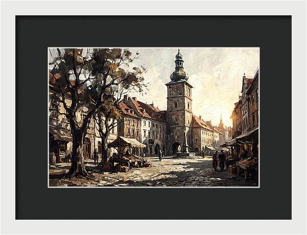 Clock Tower Overlooking Town Square