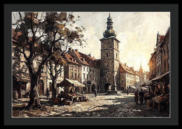 Clock Tower Overlooking Town Square