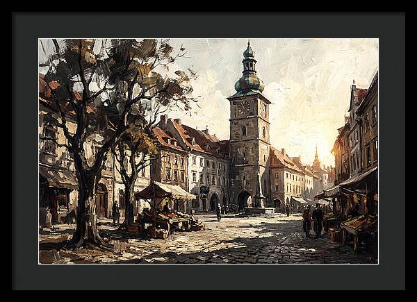Clock Tower Overlooking Town Square
