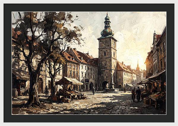 Clock Tower Overlooking Town Square