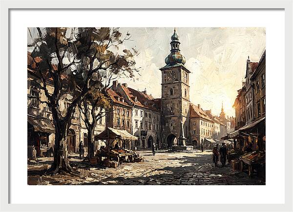 Clock Tower Overlooking Town Square