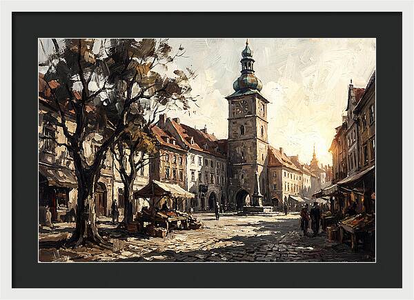 Clock Tower Overlooking Town Square