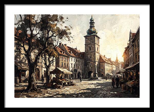 Clock Tower Overlooking Town Square