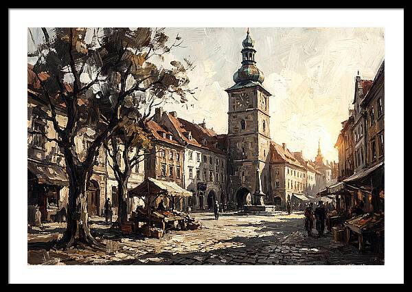Clock Tower Overlooking Town Square