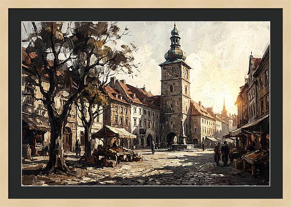 Clock Tower Overlooking Town Square