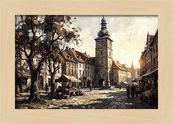 Clock Tower Overlooking Town Square