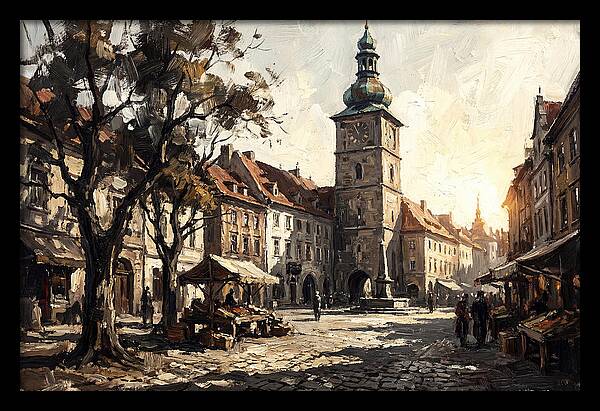 Clock Tower Overlooking Town Square