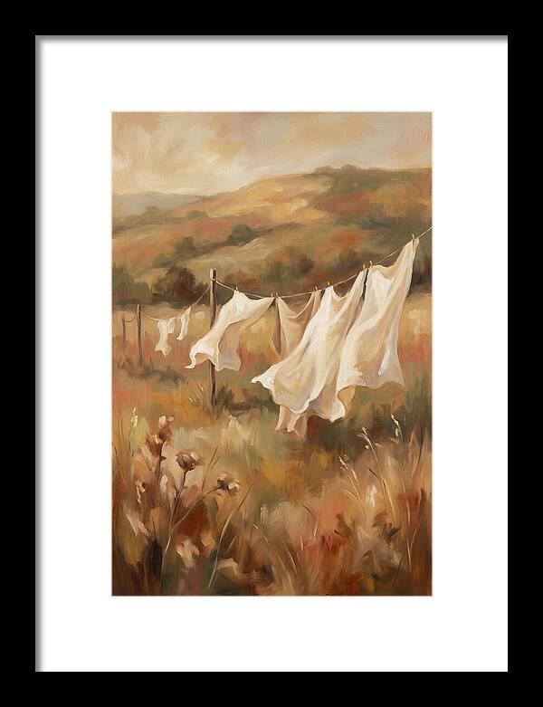 Clothesline With White Sheets