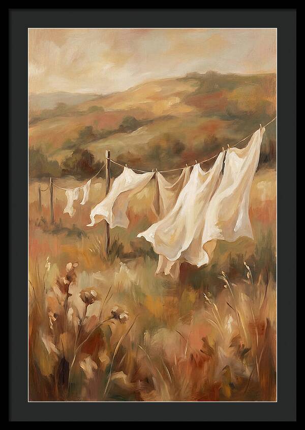 Clothesline With White Sheets