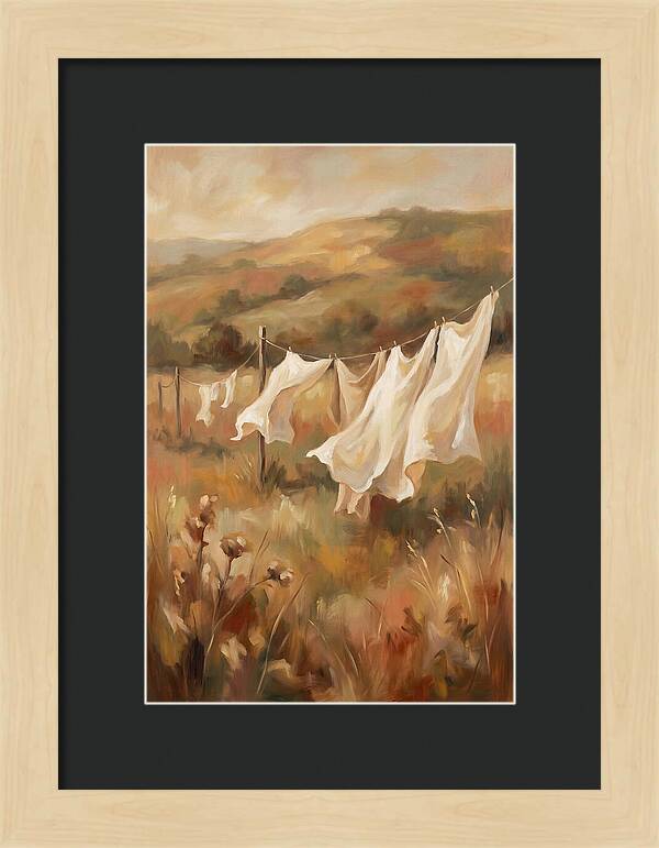 Clothesline With White Sheets