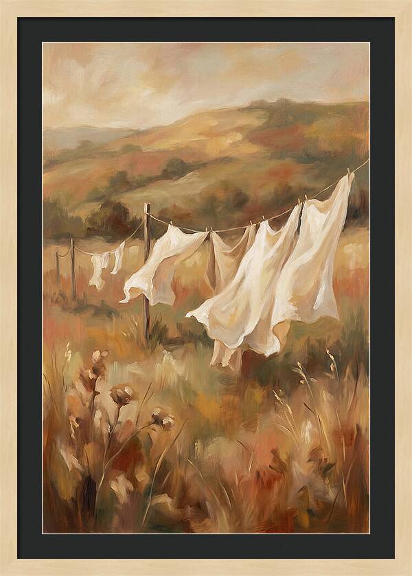 Clothesline With White Sheets