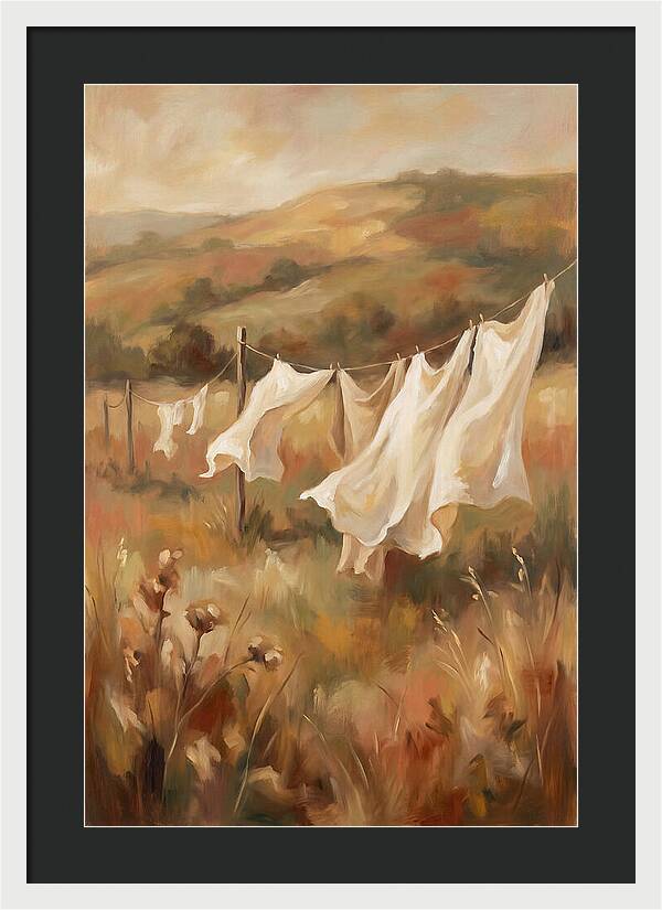 Clothesline With White Sheets