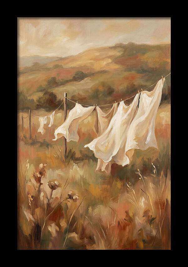 Clothesline With White Sheets