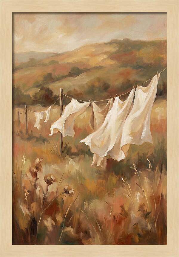 Clothesline With White Sheets