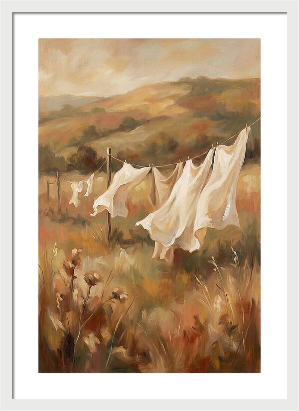 Clothesline With White Sheets
