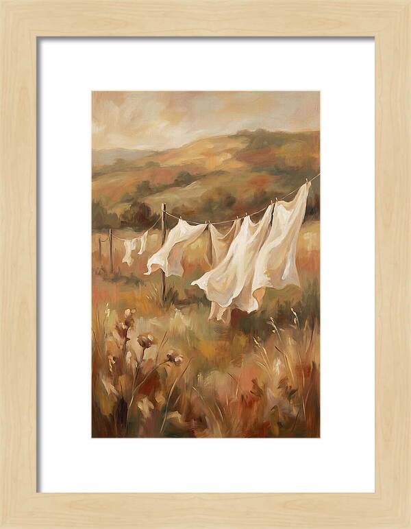 Clothesline With White Sheets