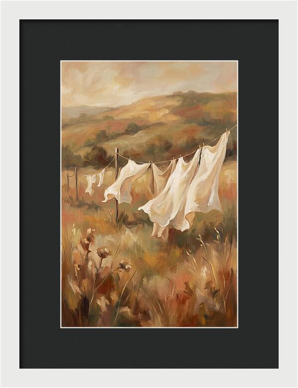 Clothesline With White Sheets