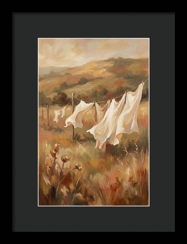 Clothesline With White Sheets